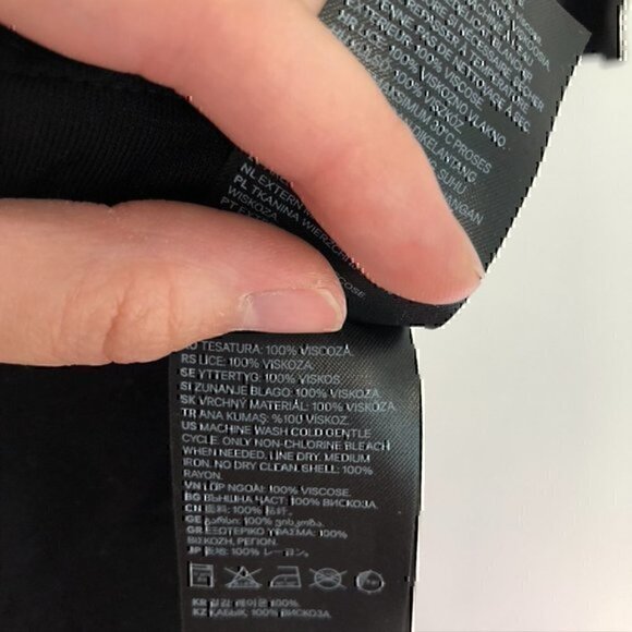 H&M BASICS Solid Black Short Sleeve Crew Neck 100% Viscose Mini T-Shirt Dress XS - Picture 8 of 12